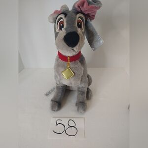 Disney Store Plush Tramp Lady And The Tramp 16” Toy Stuffed Schnauzer Dog